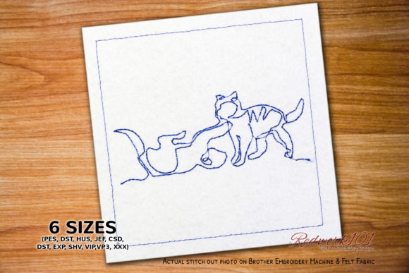 Review: Funniest Cat Fight Redwork for Makers