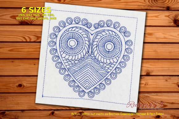 Review: Heart Shape Mandala Owl Redwork for Valentine’s