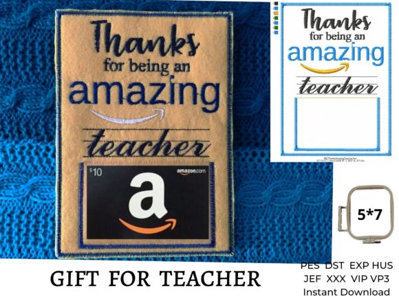 Review: Teacher Gift Card Holder Embroidery Design