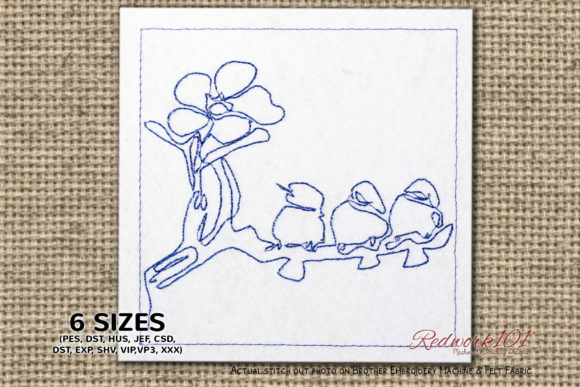 Review: Three Little Birds on Tree Redwork