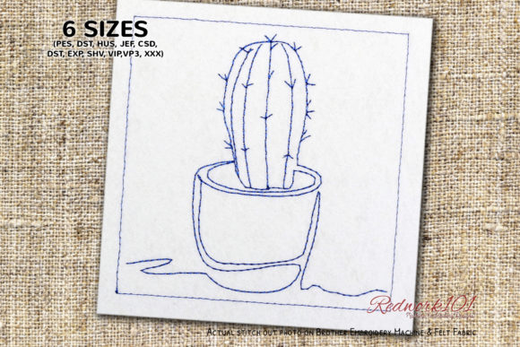 Reviewing Cacti Succulents Redwork for Etsy Shops