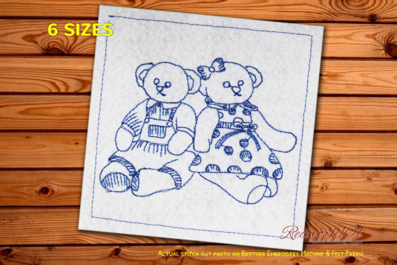 Teddy Bear Love on Valentine Redwork: A Seller’s Review